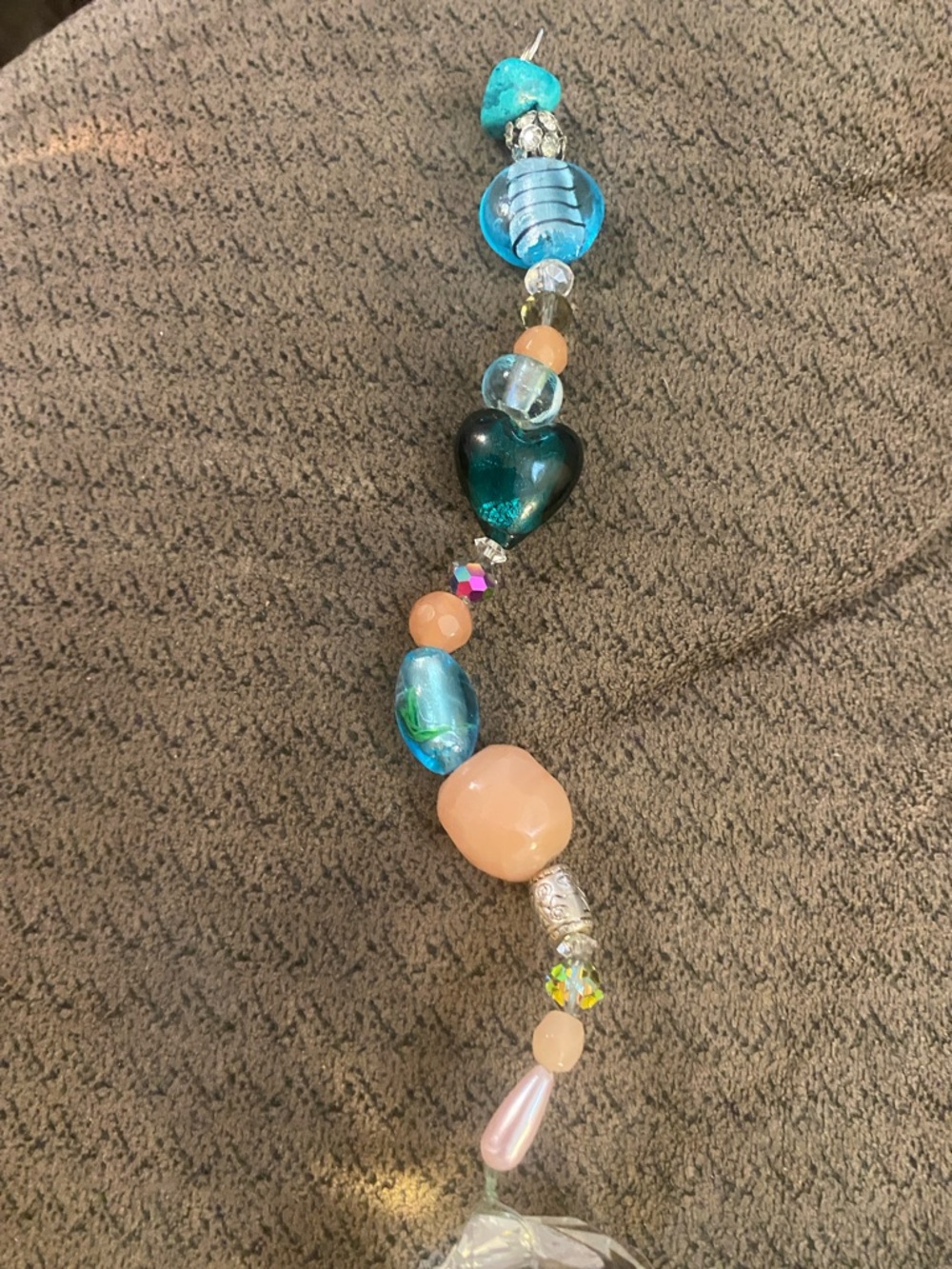 Crystal Suncatcher Handmade - Teal & Coral NWOT - Picture 8 of 12